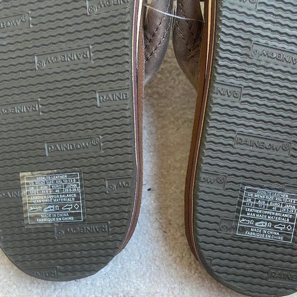 RAINBOW Men Premium Leather Double Layer Sandals - NEW NWOB NWOT - Picture 7 of 7